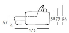 chaiselongue firenze MEDIDAS